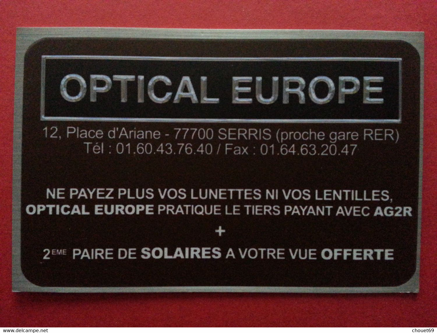 EURO DISNEY Carte Avantages Salariés Comité Entreprise Optical Europe Disneyland Paris (TB0322 - Pasaportes Disney