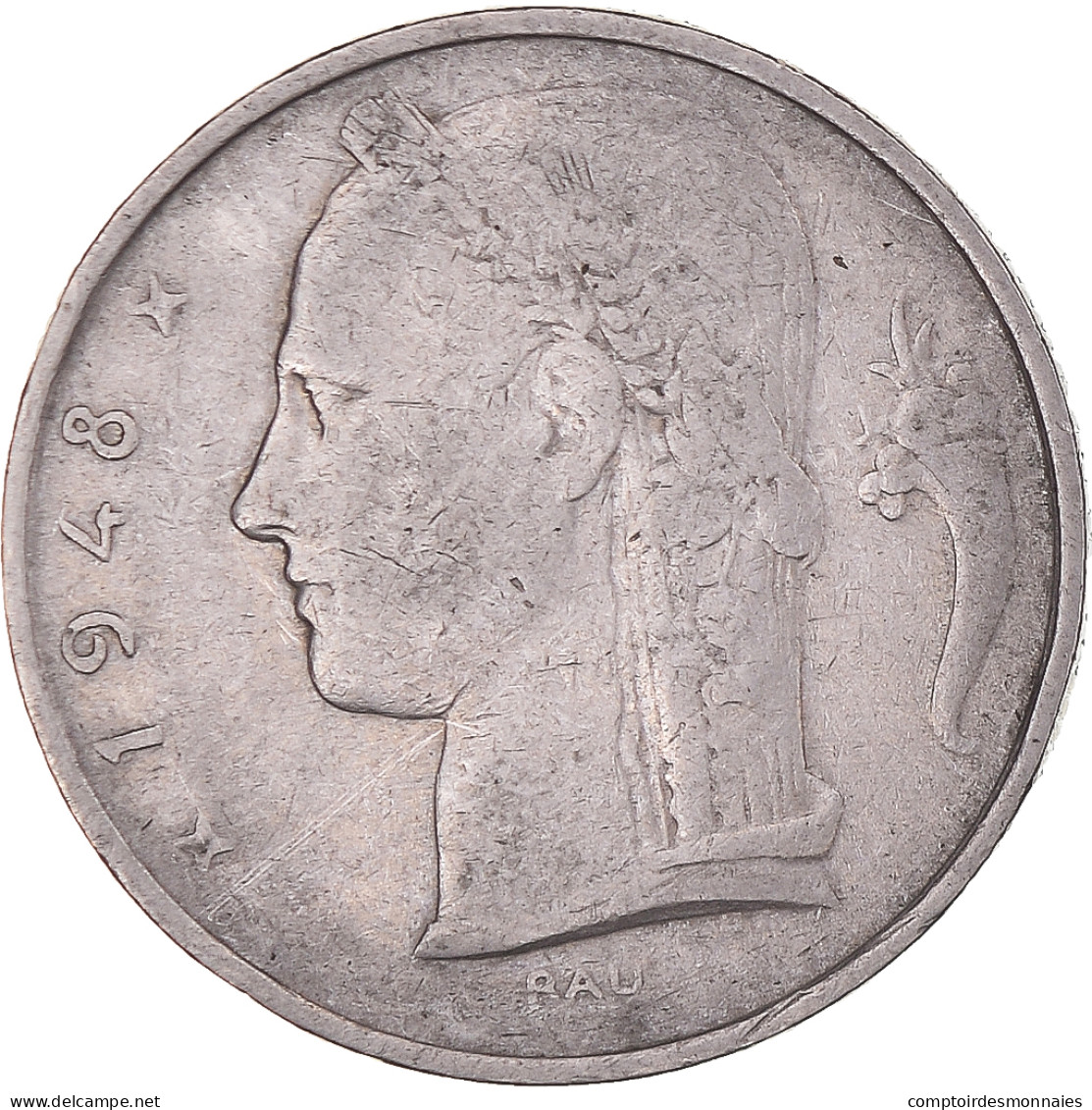 Monnaie, Belgique, 5 Francs, 5 Frank, 1948, TB, Cupro-nickel, KM:135.1 - 5 Francs