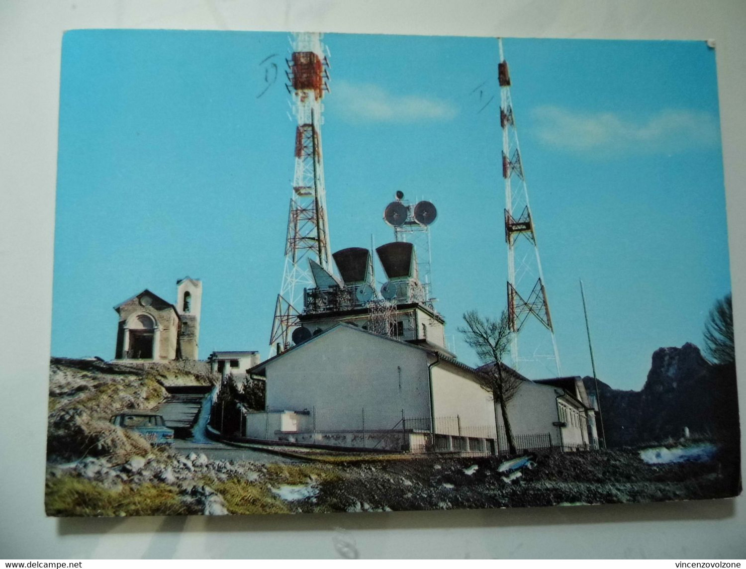 Cartolina  "MONTE FAITO Tempio Di S. Michele E Antenne Della Televisione" - Castellammare Di Stabia