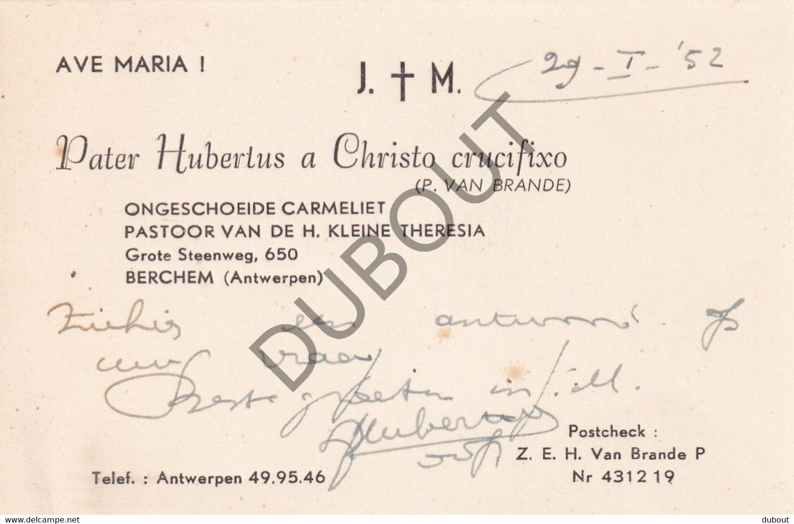 Karmelieten: Orde Onze Lieve Vrouw Van Den Berg Carmel - P. Andreas, Vertaald Door Priester Klep - 1914  (S288) - Vecchi