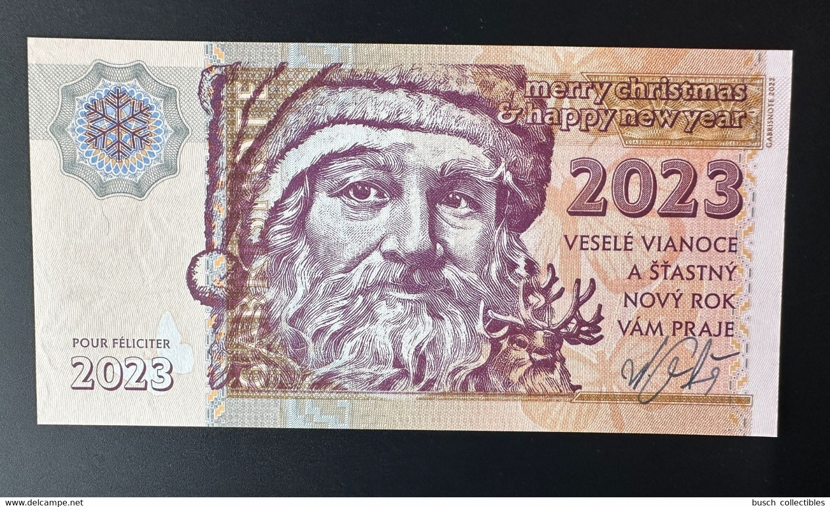 2022 / 2023 Matej Gabris Wishes Santa Claus Noël Merry Christmas Weihnachten PF UNC SPECIMEN ESSAY Tirage Limité - Specimen