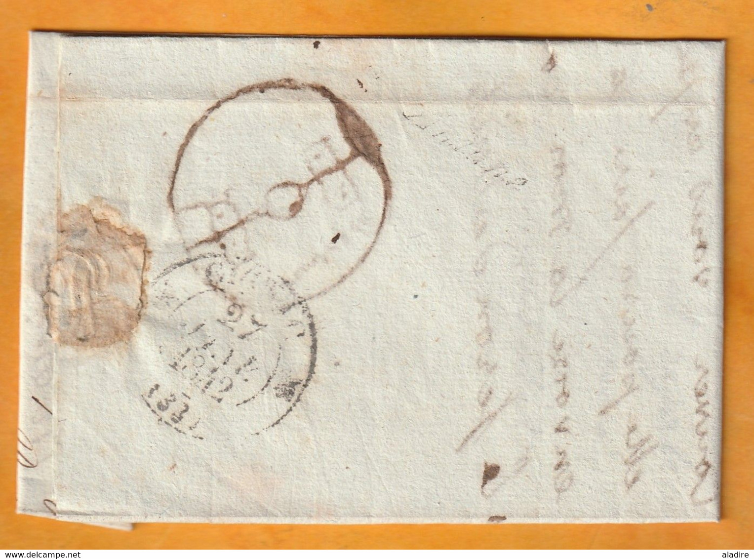1842 - MONTPELLIER, Hérault, Petit Cachet - Taxe Manuelle  2  - Sur Lettre Pliée Avec Correspondance  Avec Croquis - 1801-1848: Précurseurs XIX