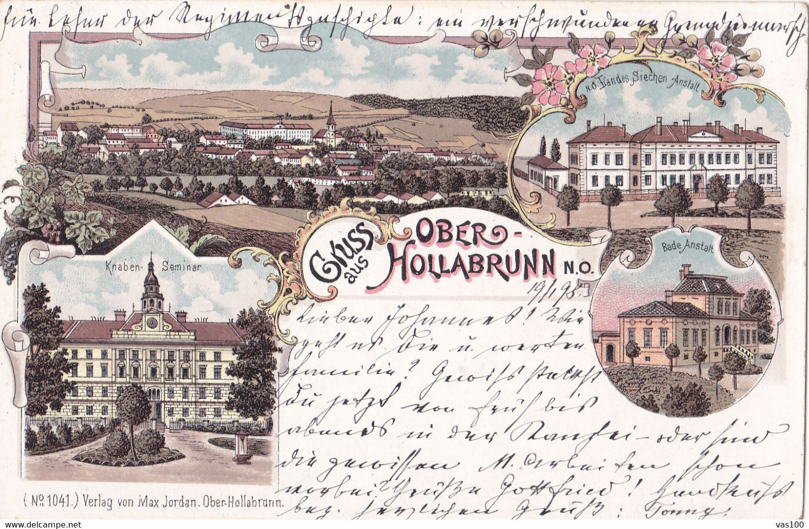 OBER HOLLBRAUNN LITOGRAFIE AUSTRIA 1898 - Hollabrunn