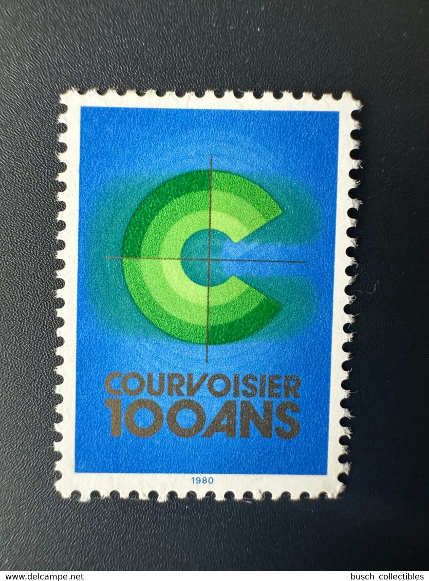 1980 Hélio Courvoisier La-Chaux-De-Fonds Vignette Cinderella 100 Ans Green Vert Grün - Vignettes De Fantaisie