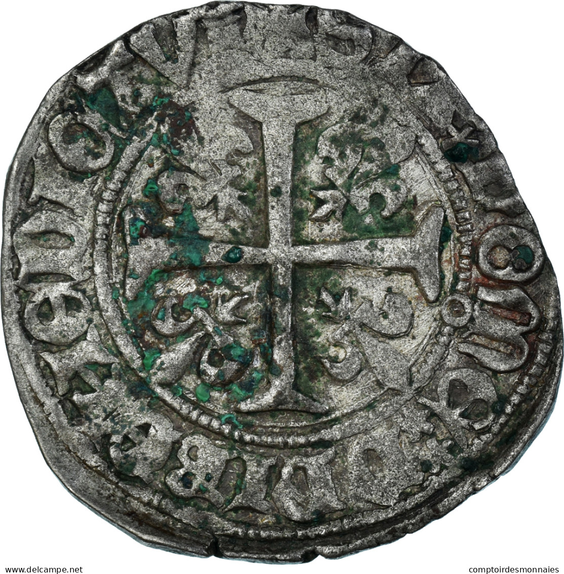 Monnaie, France, Charles VII, Blanc Aux Trois Lis, Tours, TTB, Billon - 1422-1461 Charles VII Le Victorieux