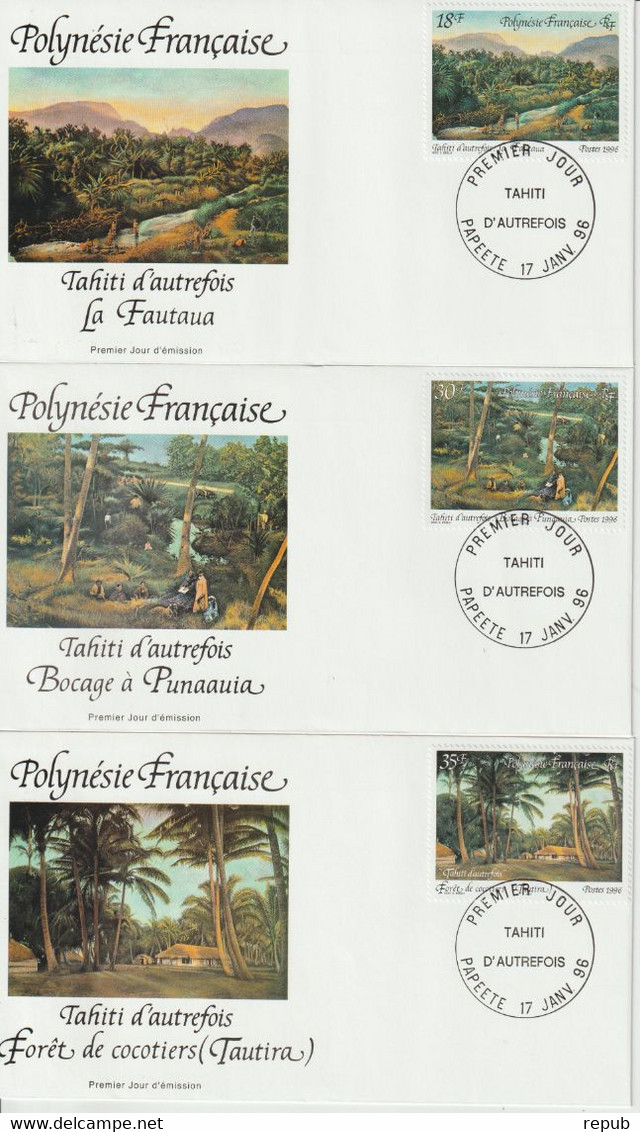 Polynésie FDC 1996 Tahiti Autrefois 498-500 - FDC