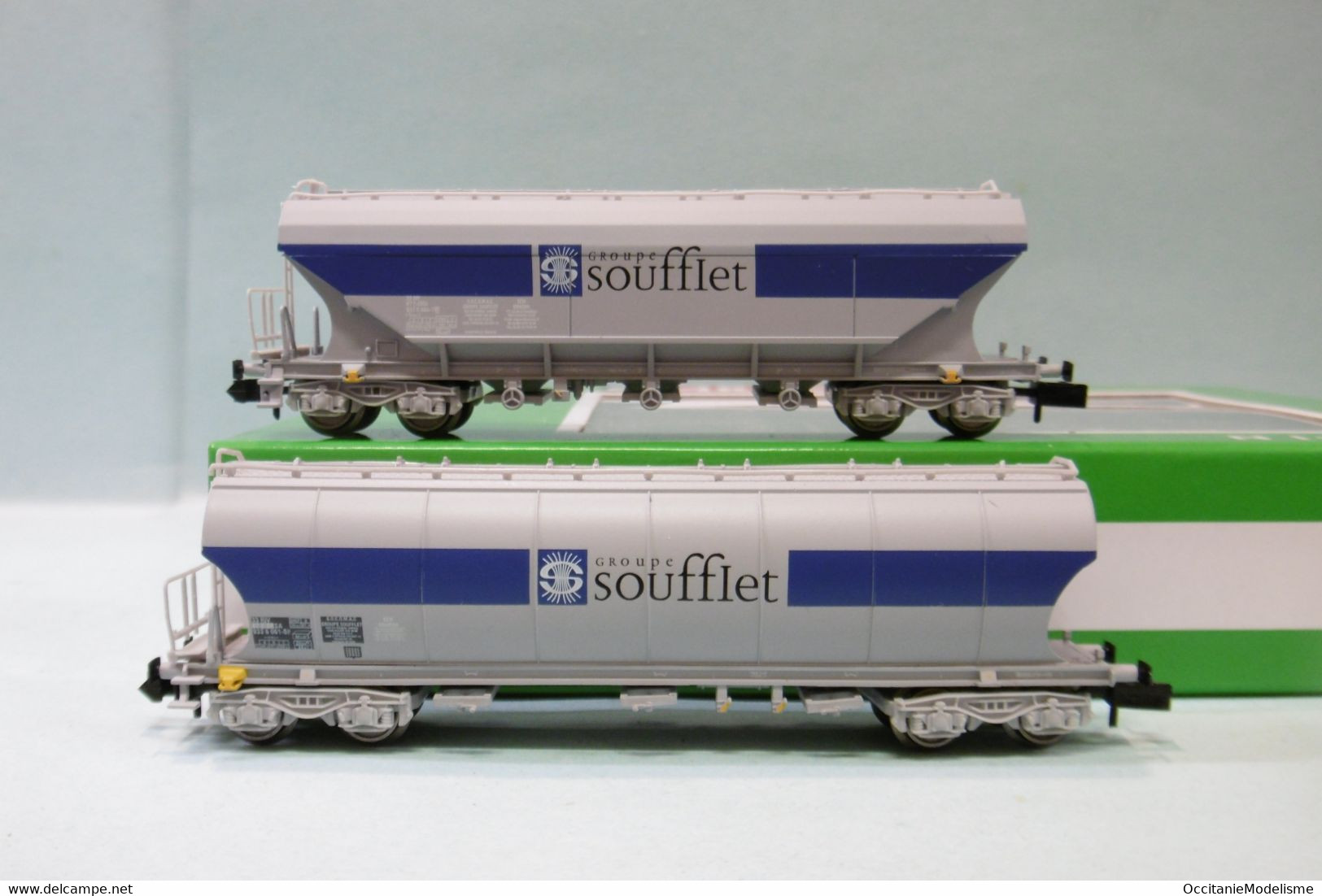 Arnold - 2 WAGONS CEREALIERS Soufflet SNCF ép. V VI Réf. HN6510 Neuf NBO N 1/160 - Güterwaggons