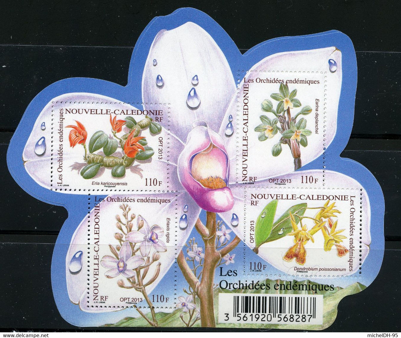 Nouvelle Calédonie 2013 - Fleurs Orchidées - NEUF - No F1195 - Cote 10,00 - Blocks & Sheetlets