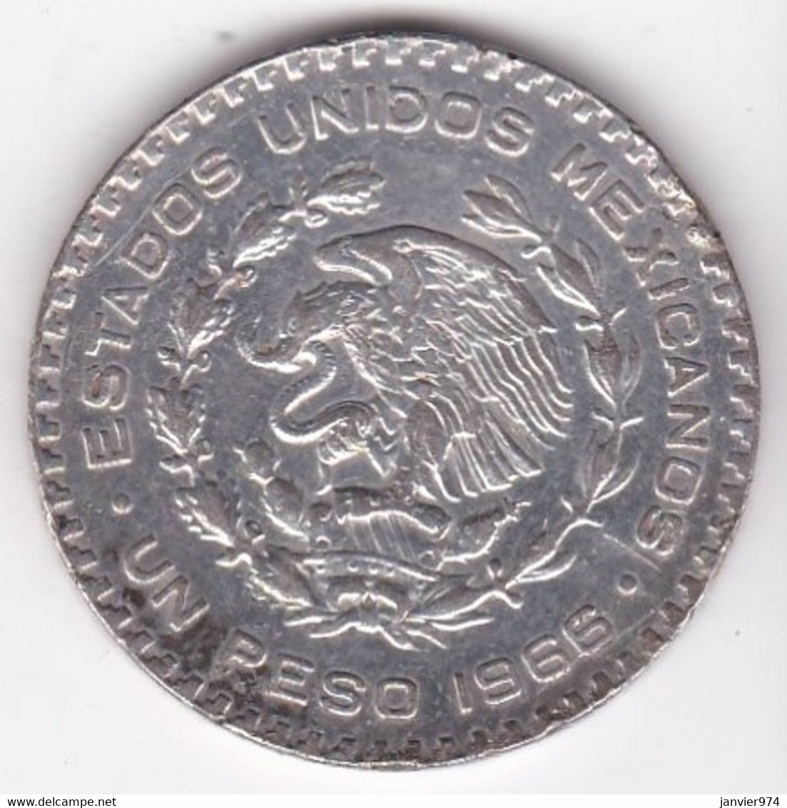 Mexique 1 Peso 1966 , José María Morelos Y Pavón, En Argent, KM# 459 - Mexique