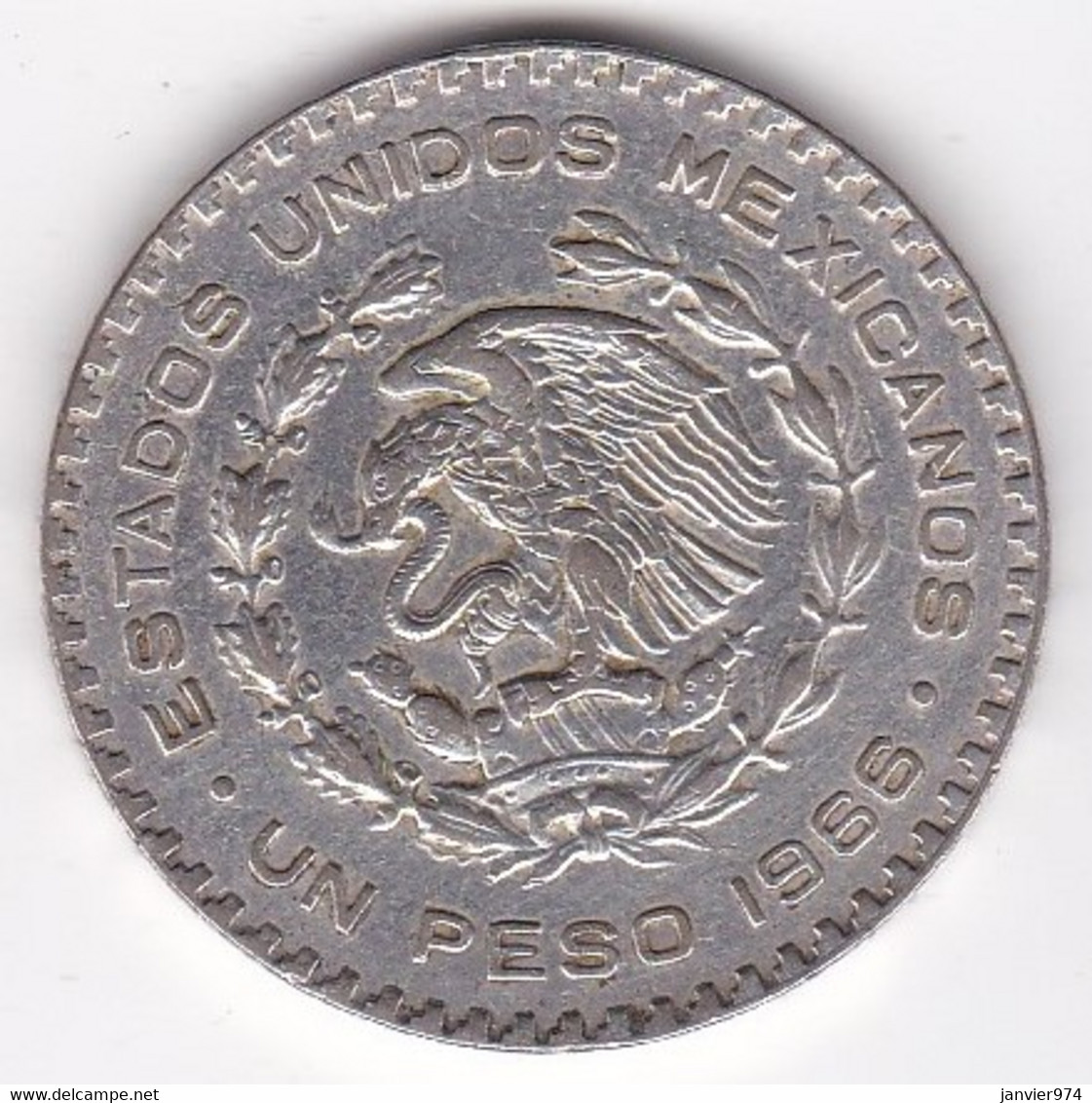 Mexique 1 Peso 1966 , José María Morelos Y Pavón, En Argent, KM# 459 - Mexico