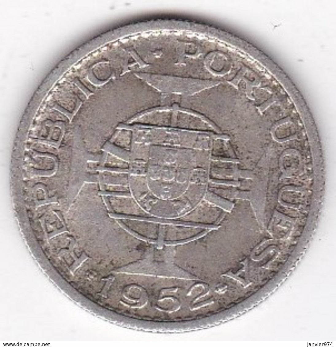 Colonie Portugaise, Mozambique . 10 Escudos 1952 . Argent . KM# 79 - Mosambik