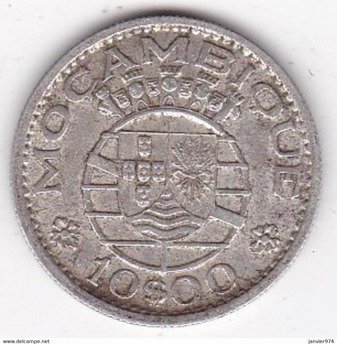 Colonie Portugaise, Mozambique . 10 Escudos 1952 . Argent . KM# 79 - Mosambik