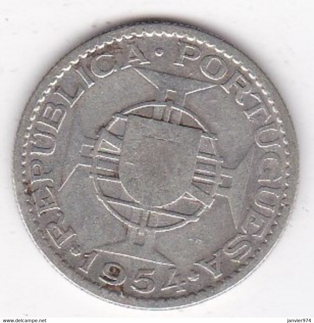 Colonie Portugaise, Mozambique . 10 Escudos 1954 . Argent . KM# 79 - Mozambico