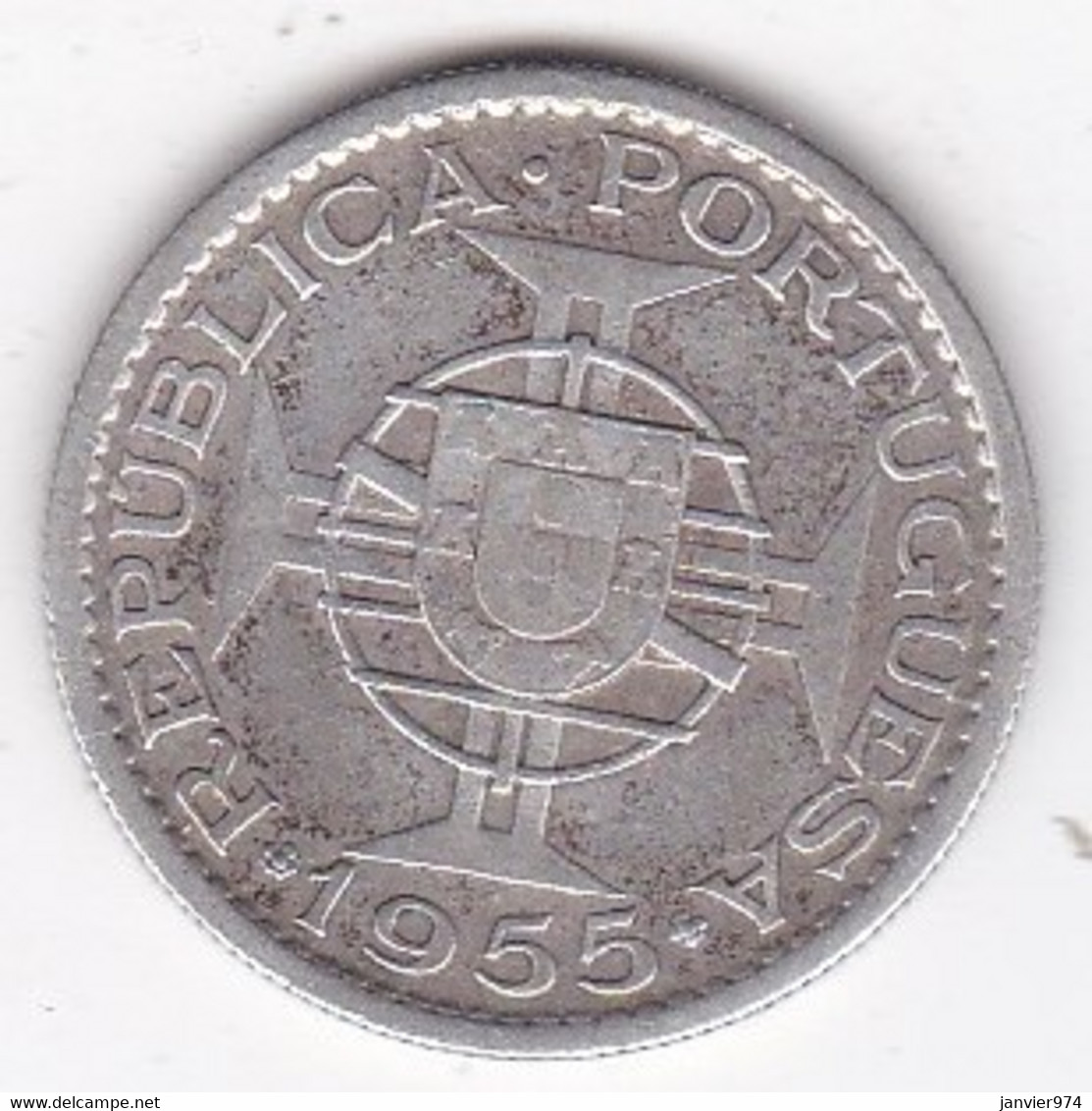 Colonie Portugaise, Mozambique . 10 Escudos 1955 . Argent . KM# 79 - Mosambik