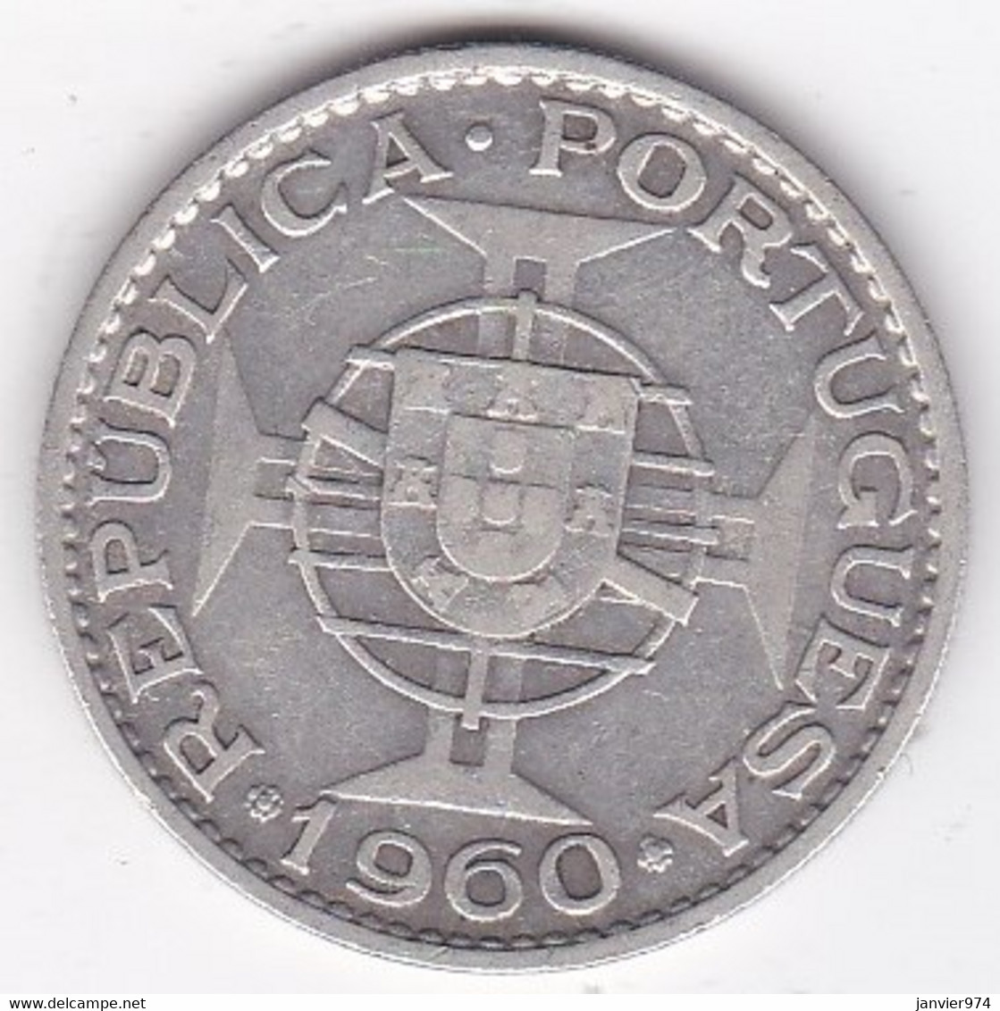 Colonie Portugaise, Mozambique , 20 Escudos 1960 . Argent, KM# 80 - Mozambico