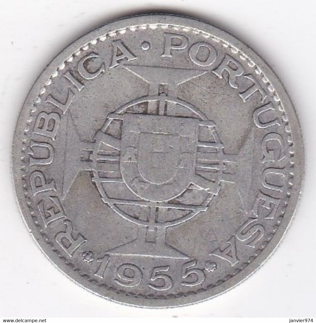 Colonie Portugaise, Mozambique , 20 Escudos 1955 . Argent, KM# 80 - Mozambico