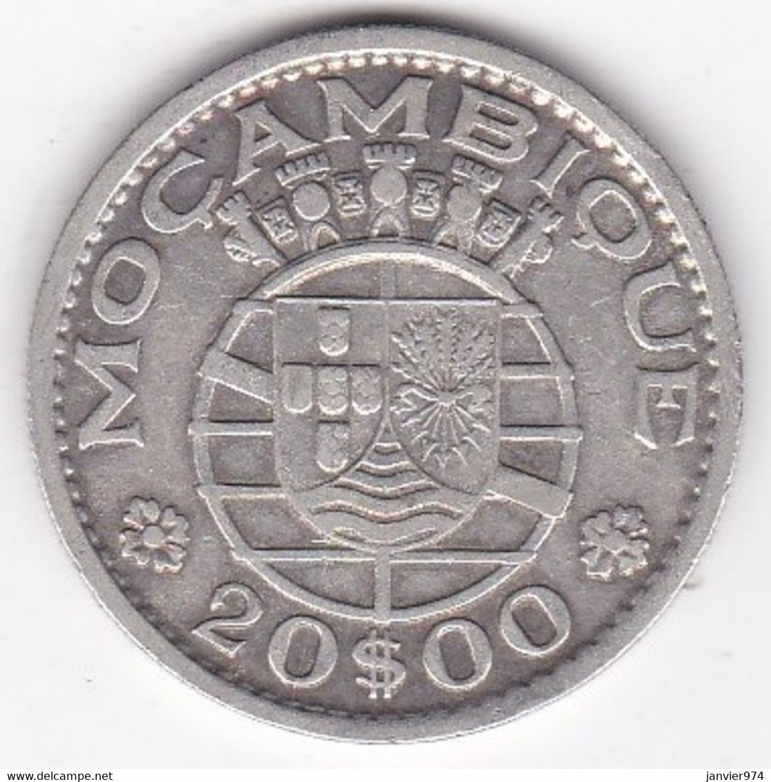 Colonie Portugaise, Mozambique , 20 Escudos 1952 . Argent, KM# 80 - Mozambique