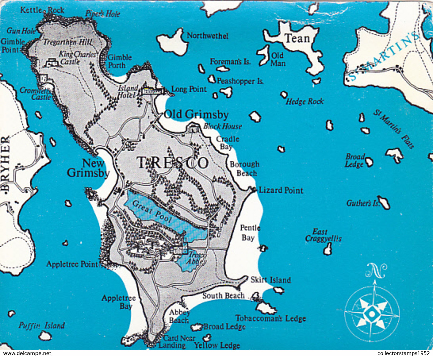 SCILLY ISLES, TRESCO MAP - Scilly Isles