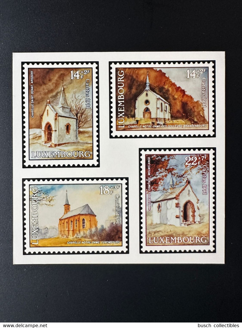 Luxembourg 1991 Mi. 1284 - 1287 Epreuve Photo Publicity Essay Proof Caritas Chapelle Kapelle Chapel Courvoisier SA - Probe- Und Nachdrucke