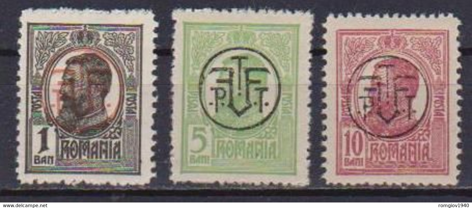 ROMANIA   1918 FRANCOBOLLI DEL 1909-14 SOPRASTAMPATI YVERT. 258A-259   MLH VF - Unused Stamps