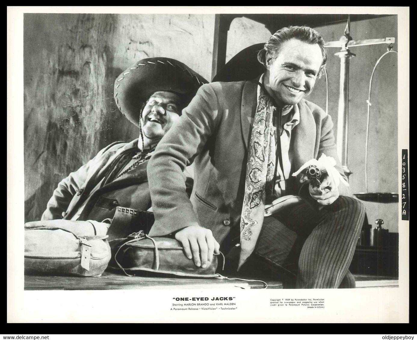 One Eyed Jacks-Marlon Brando-Karl Malden - 20 X 25 Cm - B&W - Movie Still- Western Paramount Release Technicolour - Photographs