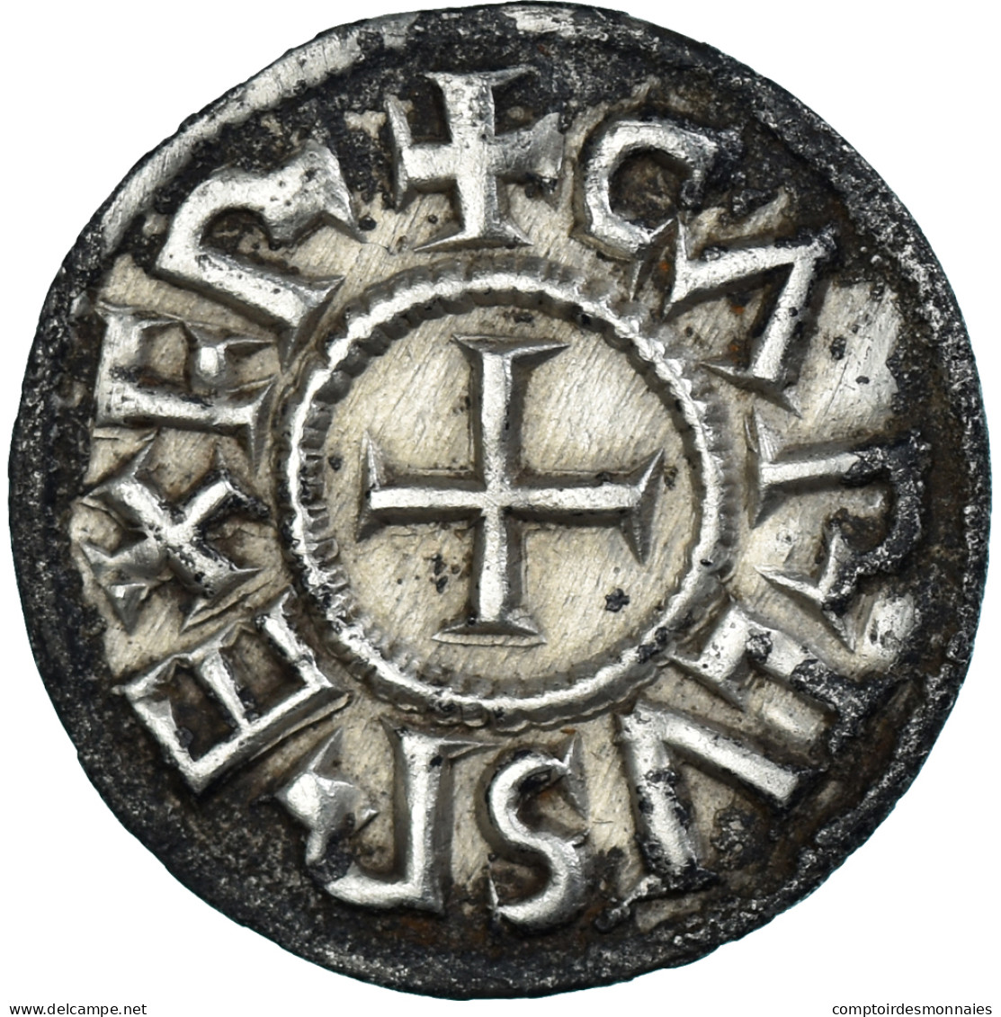 Monnaie, France, Charles Le Chauve, Denier, 840-864, Melle, TTB, Argent - Autres & Non Classés