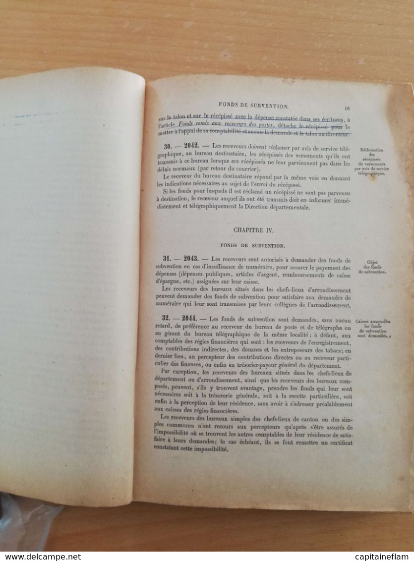 L25 -1918 Instruction Générale Sur Le Service Des Postes Et Des Télégraphes   Xe Fasc (caisse Et Comptabilité) 500 -34 - Administraciones Postales