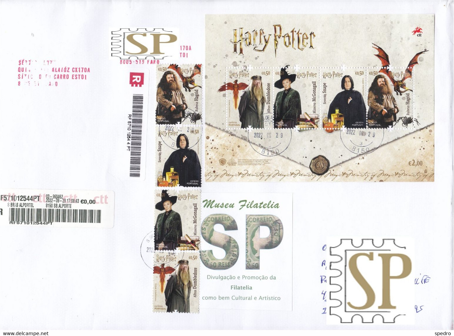 Portugal 2019 Harry Potter Albus Dumbledore Minerva McGonagall Severus Snape Rubeus Hagrid Warner Bros - Lettres & Documents