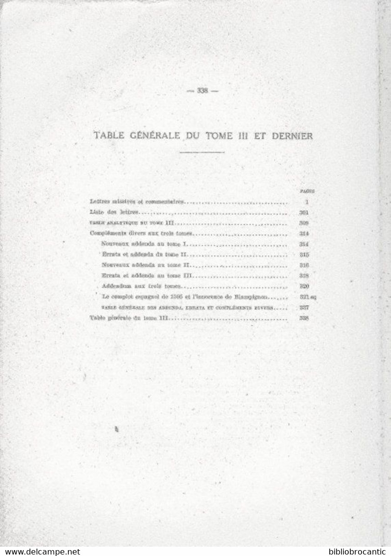 *BAYONNE SOUS L'ANCIEN REGIME*T.III  // LETTRES MISSIVES Par René CUZACQ Et J.-B. DETCHEPARRE /E.O. 1935 - Baskenland