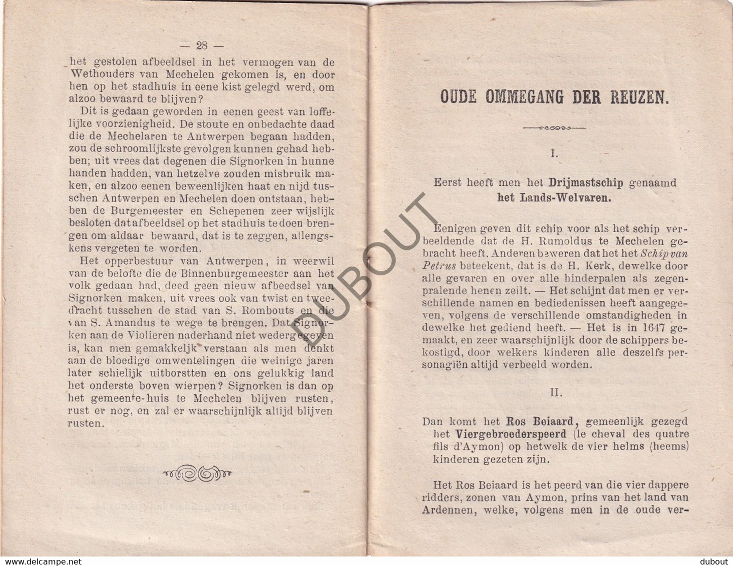 Historie Op, Signorken,  Ommegang Der Reuzen, Mechelen ±1900 (W173) - Vecchi