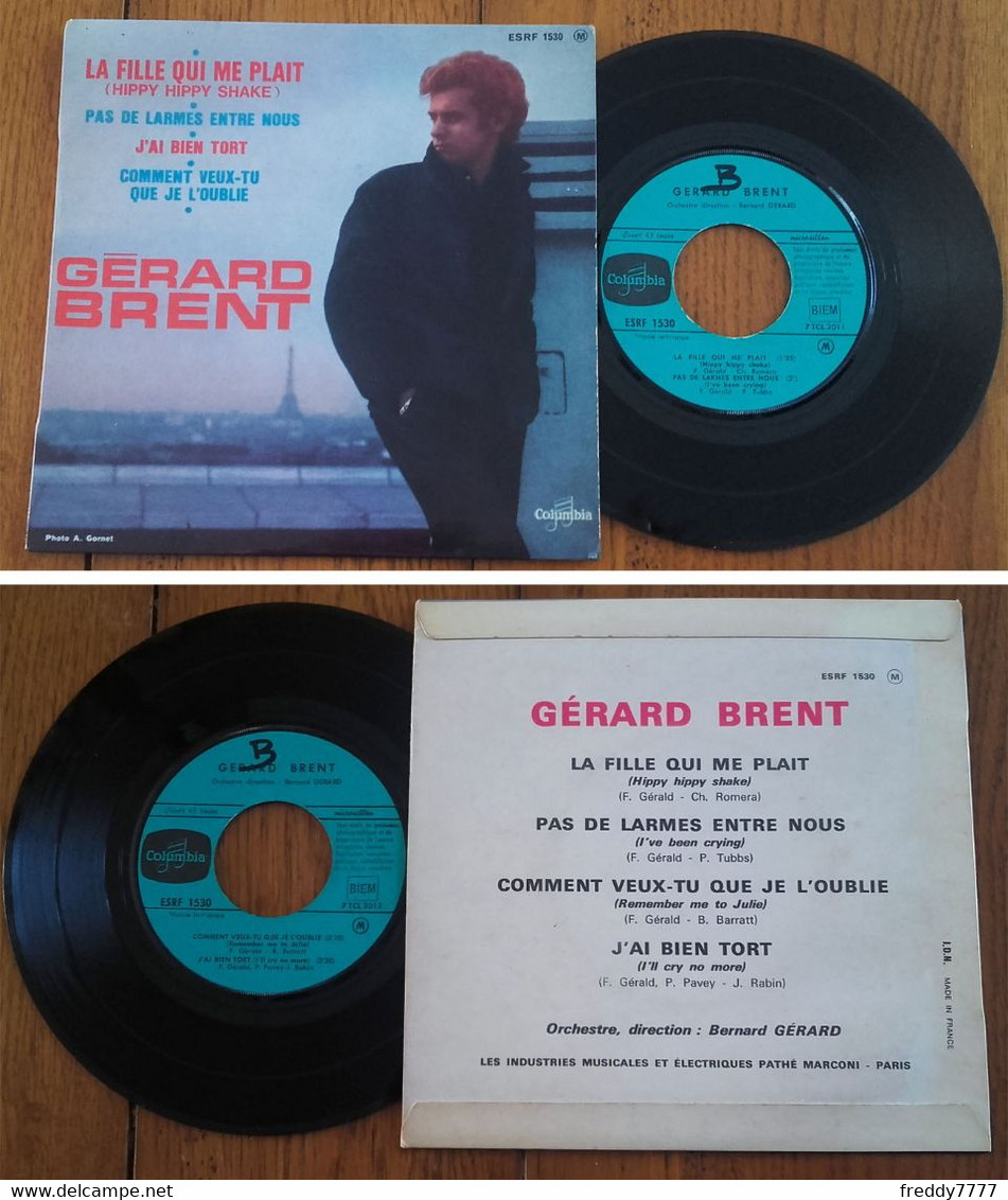 RARE French EP 45t RPM BIEM (7") GERARD BRENT «La Fille Qui Me Plait» (1964) - Collectors