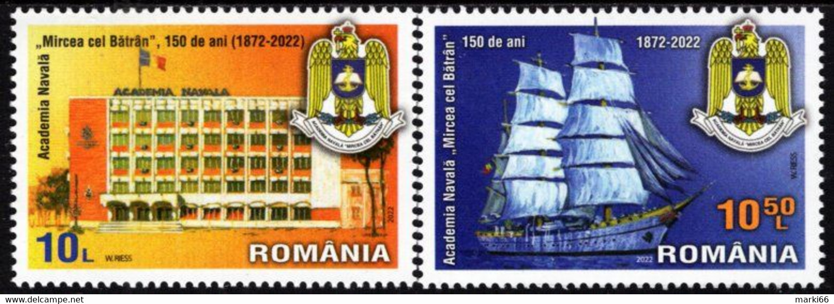 Romania - 2022 - Mircea Cel Batran - Naval Academy, 150 Years - Mint Stamp Set - Nuovi