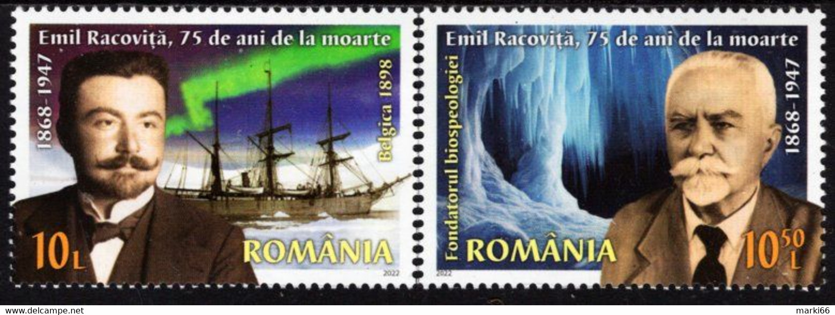 Romania - 2022 - Emil Racovita, Romanian Biospeleologist - 75 Years Since Death - Mint Stamp Set - Unused Stamps