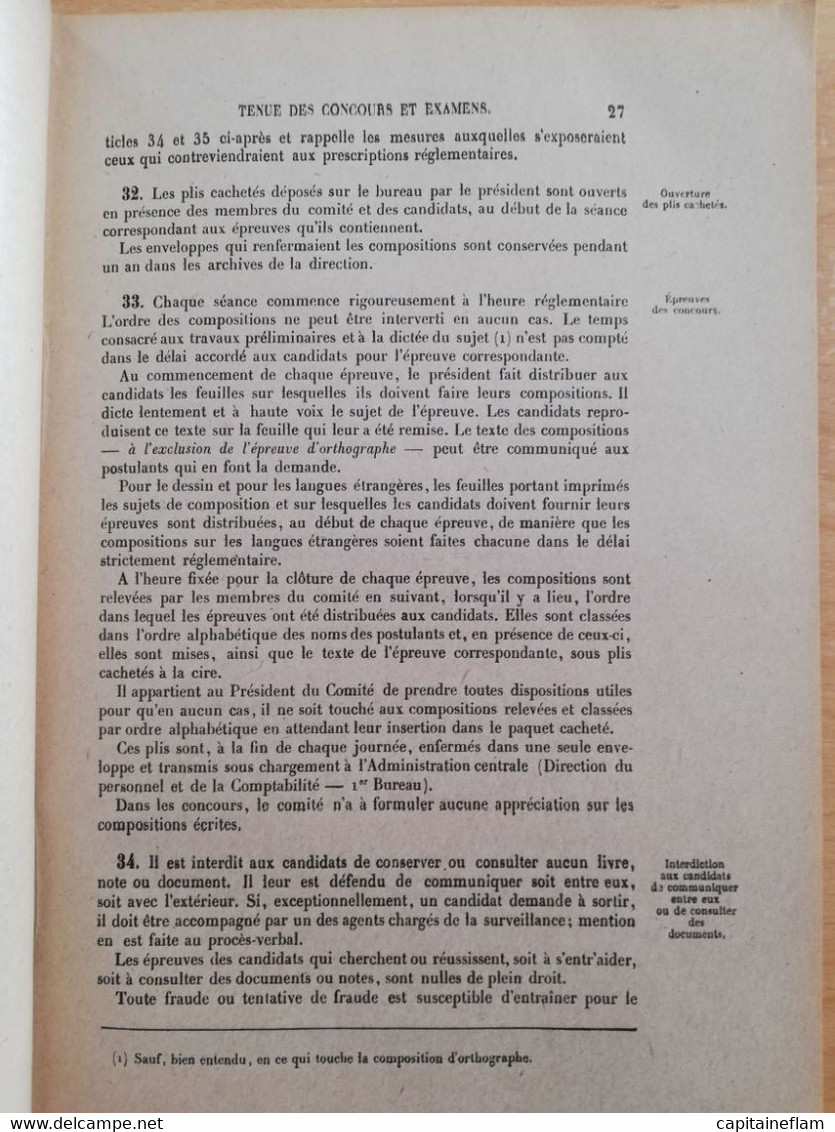 L42 -1922 Instruction Générale Des Postes Et Des Télégraphes   Fascicule IIB (personnel-recrutement) - Postverwaltungen