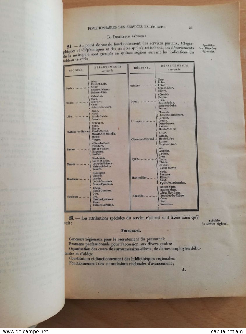 L43 - 1923 Instruction Générale Des Postes Et Des Télégraphes   Fascicule IIA (personnel-constitution Du Personnel) - Postal Administrations