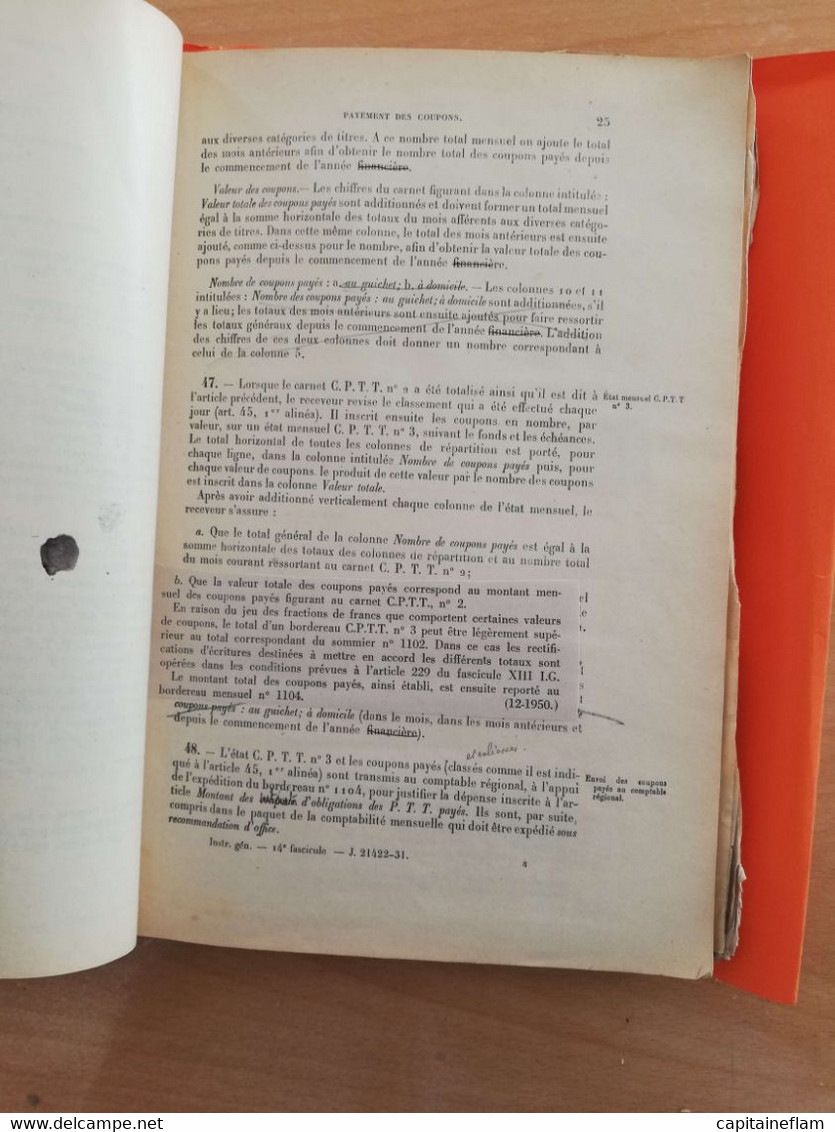 L82 - 1931 Instruction Générale Des Postes Et Des Télégraphes   XIVe Fascicule (emprunts Des PTT)+édition De 1955 - Administraciones Postales