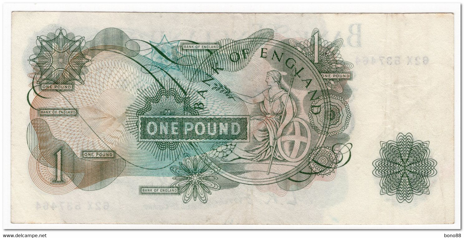 GREAT BRITAIN,ENGLAND,1 POUND,1960-61,P.374a,VF - 1 Pond