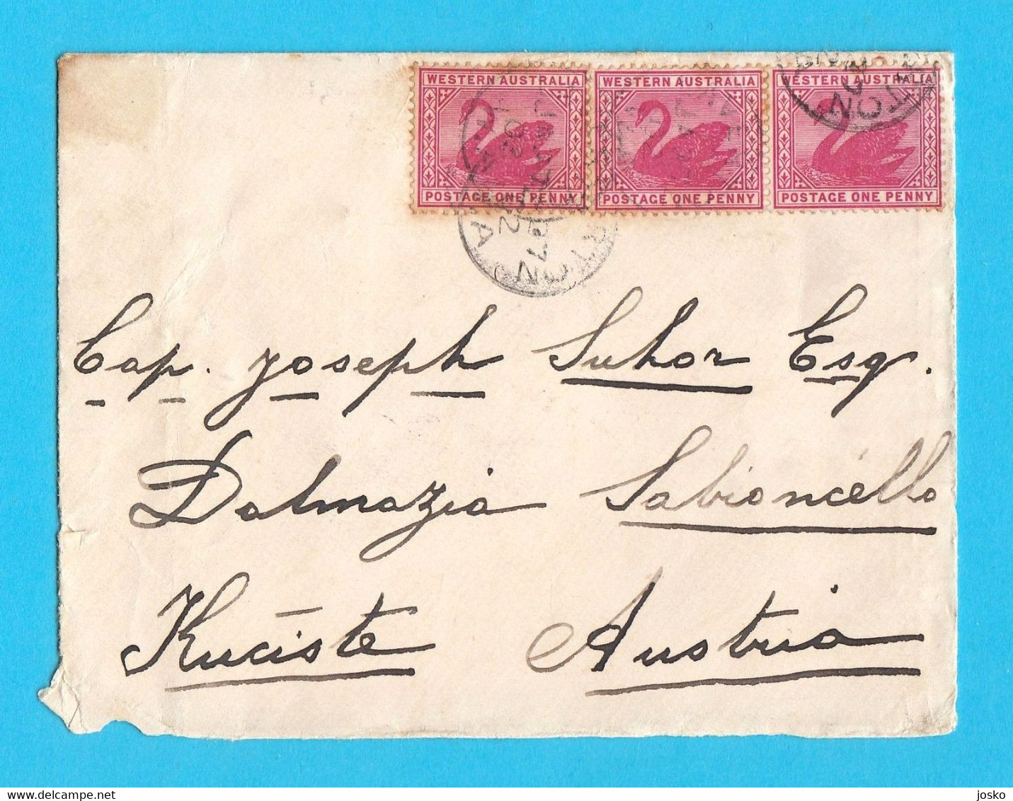 FIMISTON - KALGOORLIE (Western Australia) Letter 1902 Sent Mr A. Viscovich Proprietor Of California Cafe (Boulder Block) - Covers & Documents