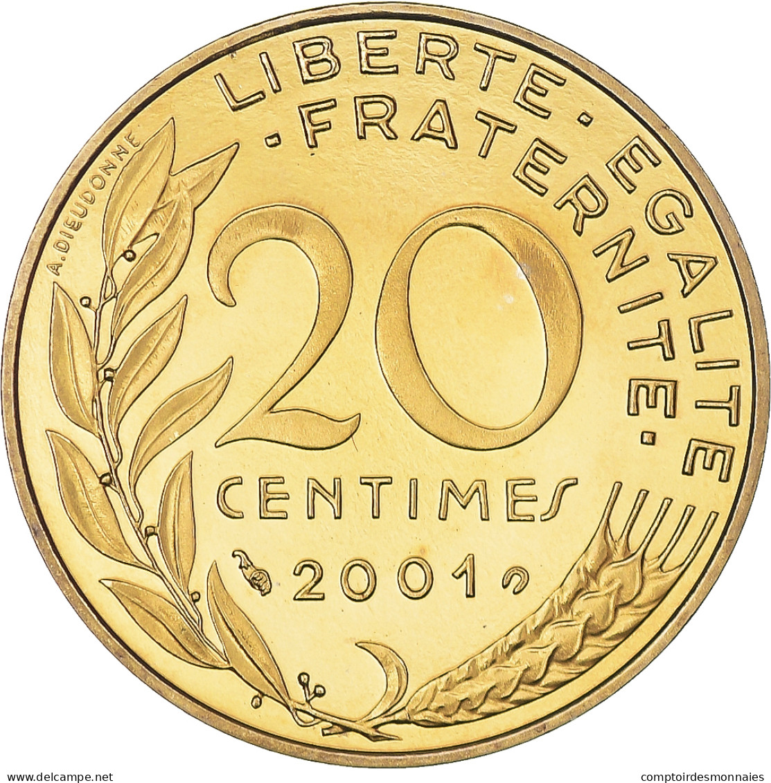 Monnaie, France, Marianne, 20 Centimes, 2001, Paris, Proof / BE, FDC - Essais, Piéforts, épreuves & Flans Brunis