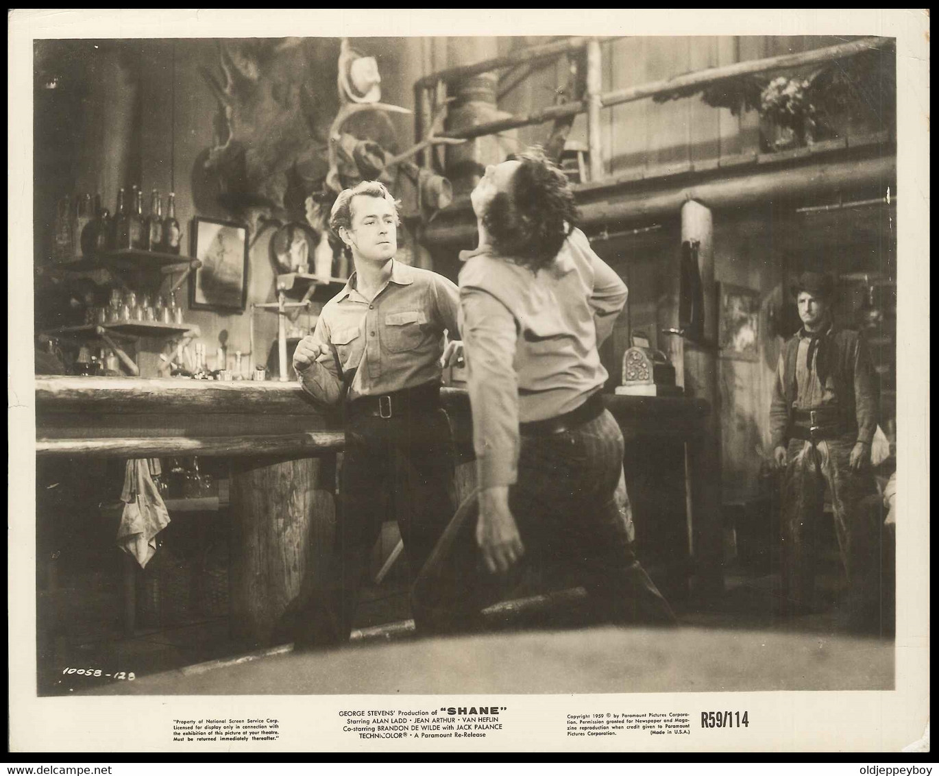 LONE STAR SHANE Alan Ladd Ben Johnson  - 20 X 25 Cm - B&W - Movie Still- Western Paramount Release Technicolour - Foto's