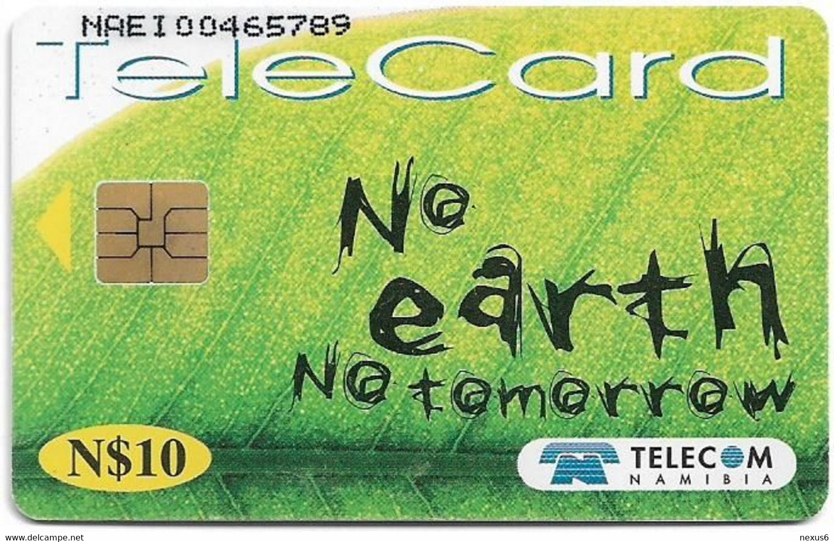 Namibia - Telecom Namibia - No Earth, No Tomorrow, Air Pollution, 10$, 2000, Used - Namibië