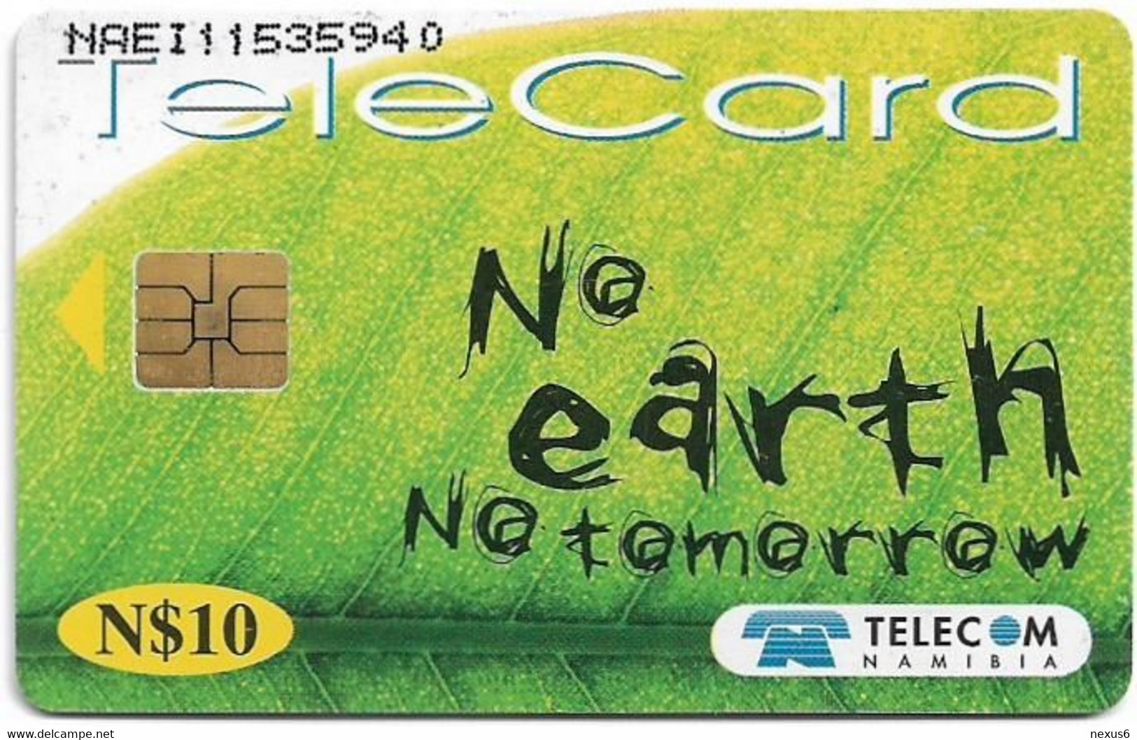 Namibia - Telecom Namibia - No Earth, No Tomorrow, Unguarded Fires, 10$, 2000, Used - Namibië