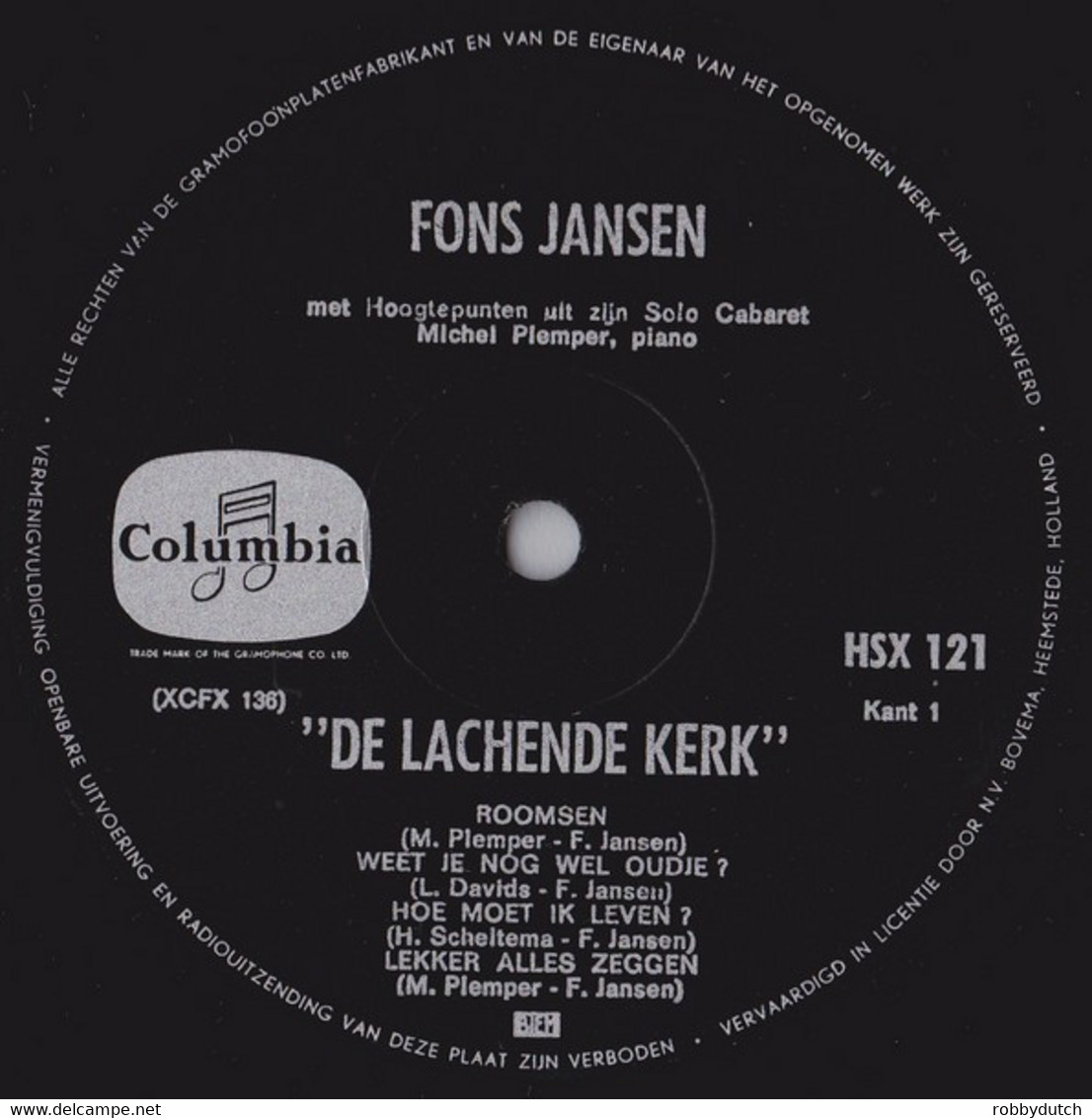 * LP *  FONS JANSEN - DE LACHENDE KERK (Holland 1965 EX) - Humor, Cabaret