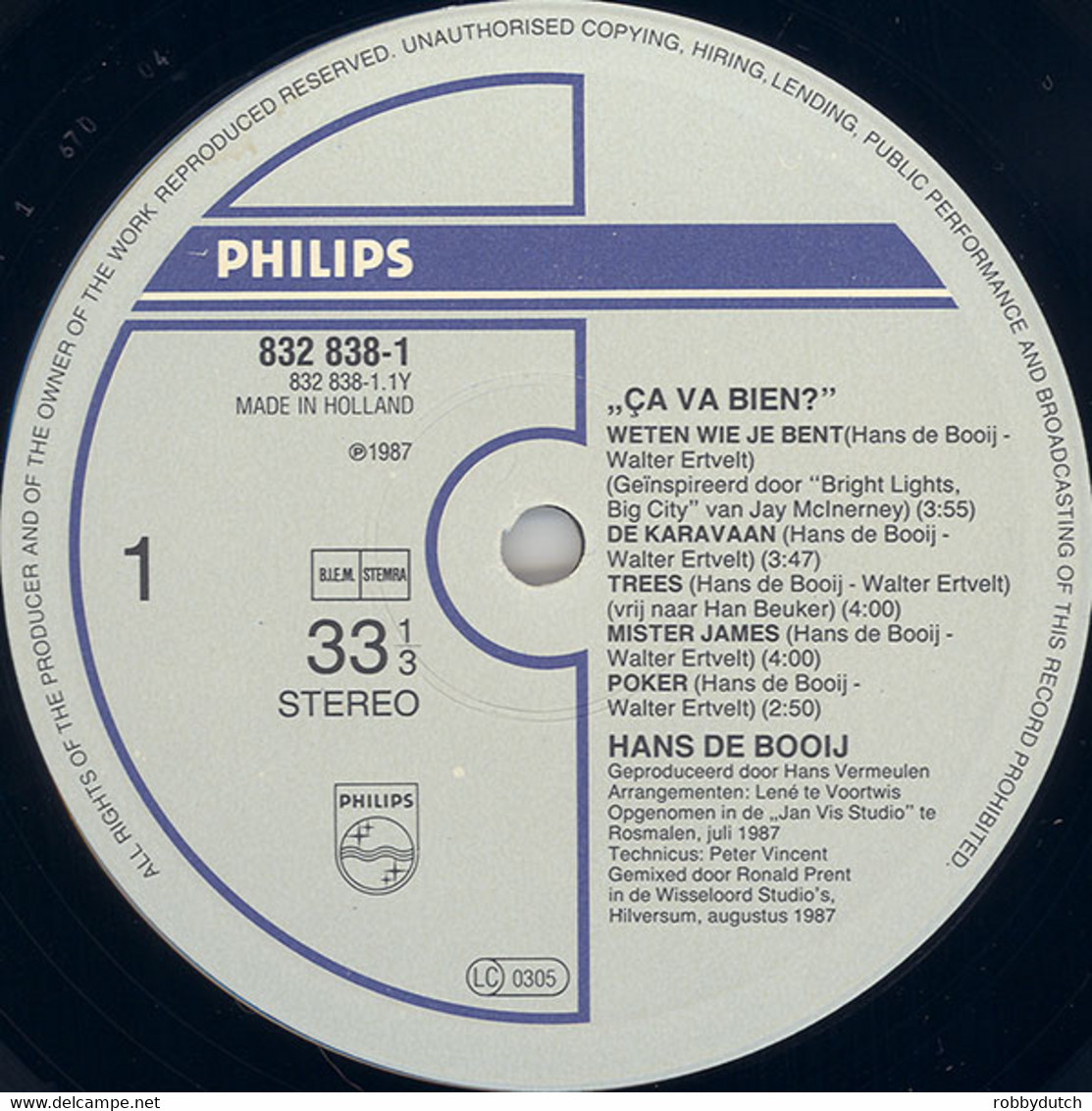 * LP *  HANS DE BOOY - CA VA BIEN? (Holland 1987 EX!!) (Hans De Booij) - Andere - Nederlandstalig