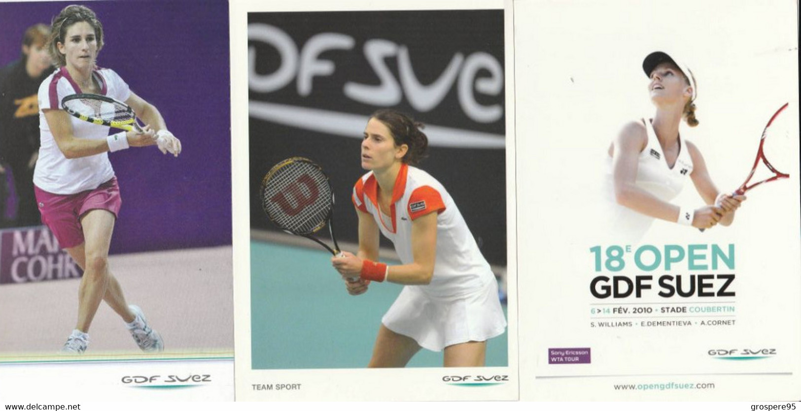 TENNIS 18E OPEN GDF SUEZ  2010 ALIZE CORNET NATHALIE DECHY EMILIE LOIT AGNES SZAVAY 5 CARTES - Tennis