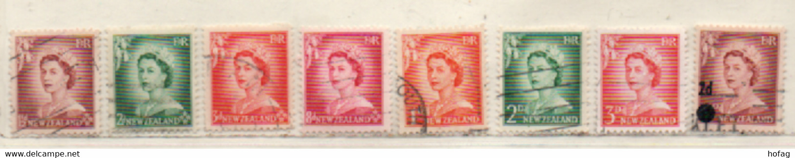 Neuseeland 1953/58Elisabeth II 8 Marken Siehe Bild/Beschreibung Gestempelt, New Zealand Used - Used Stamps