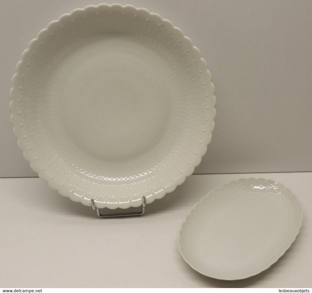 *1 PLAT ROND CREUX & 1 RAVIER PORCELAINE BLANCHE LIMOGES FRANCE Déco TABLE   E - Limoges (FRA)