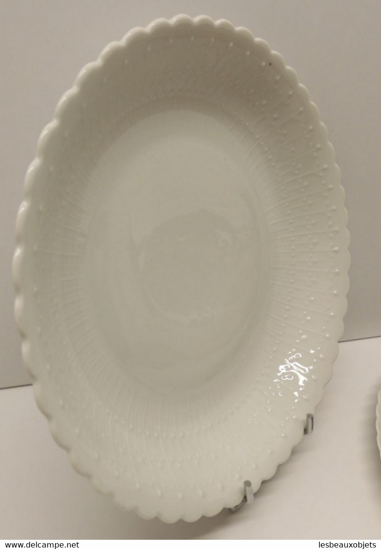 *1 PLAT ROND CREUX & 1 RAVIER PORCELAINE BLANCHE LIMOGES FRANCE déco TABLE   E