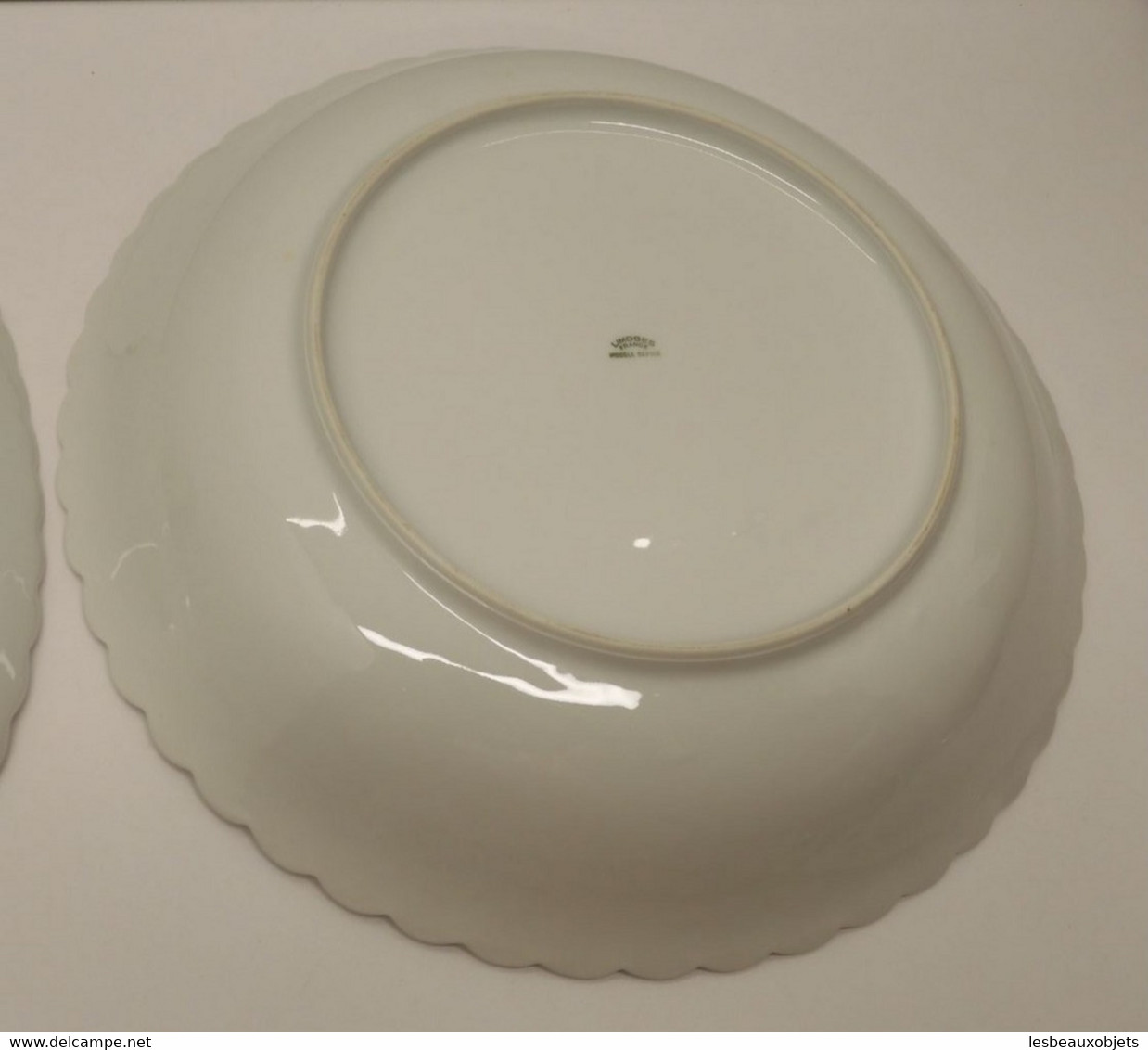 *1 PLAT ROND CREUX & 1 RAVIER PORCELAINE BLANCHE LIMOGES FRANCE déco TABLE   E