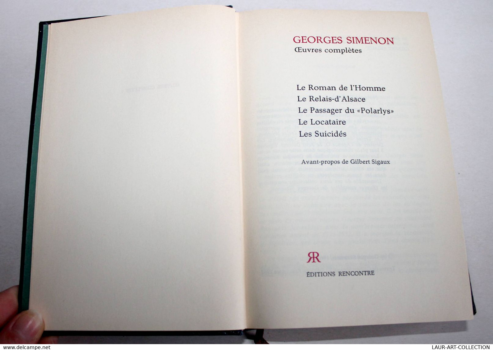 GEORGES SIMENON - OEUVRES COMPLETES - N°1 ROMAN HOMME, RELAIS D'ALSACE, POLARLYS / ANCIEN LIVRE DE COLLECTION (2301.266) - Simenon